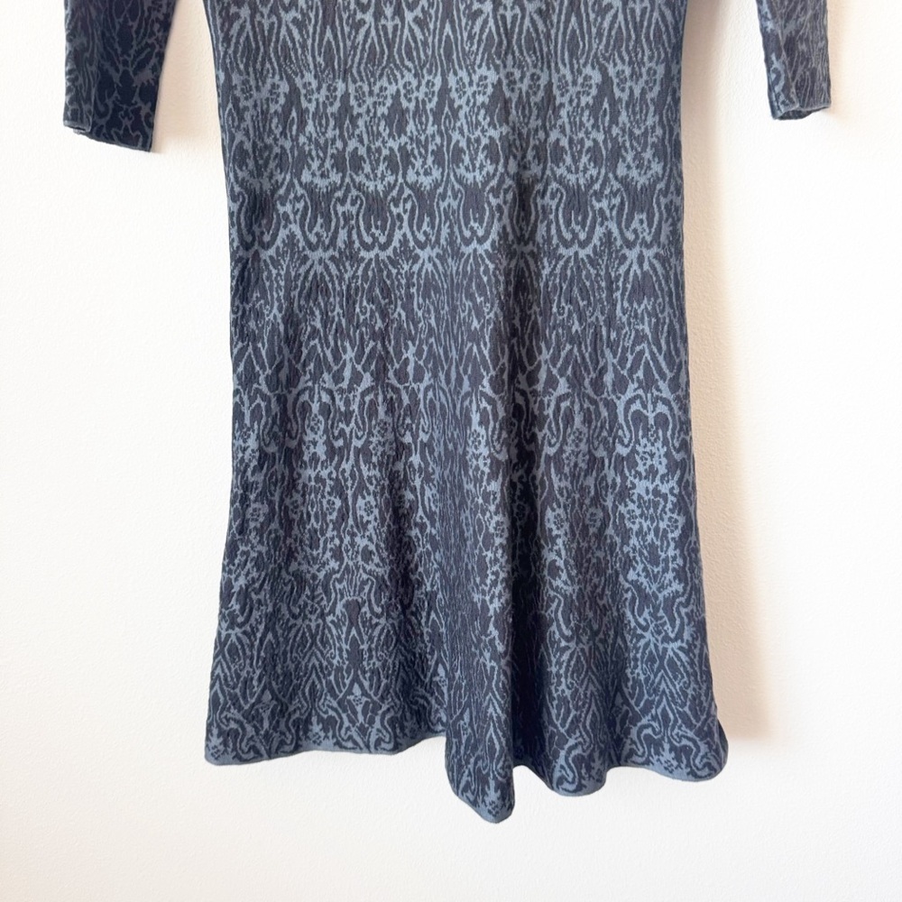 Peruvian Connection Fiesole Pima Cotton Dress Womens Size S Blue Black Jacquard - Picture 9 of 9
